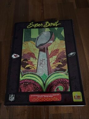 NFL Super Bowl Framed Trophy Art - Green, Yellow, Red, Pink